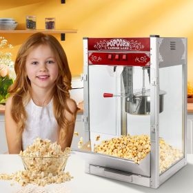 Popcorn Machine with 16 Ounce Kettle, Countertop Popcorn Maker Commercial Popcorn Machine w/Stainless Steel Scoop, Oil Spoon for Home Movie Theat