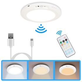Magnetic Flush Ceiling Light Rechargeable Motion Sensor Ceiling Light Wireless Ceiling Light with Timer Remote Stepless Dimmable for Closet Stair