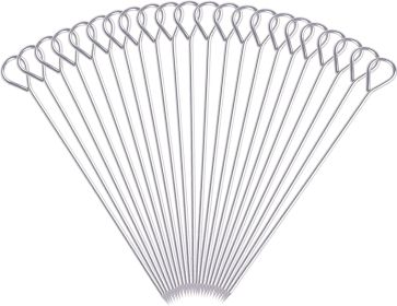 8 Inch Metal Kabob Skewers, BBQ Skewers,Reusable Stainless Steel Barbecue Skewer Sticks for Grilling Kebob Meat Chicken Vegetable Appetiser