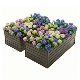 Double the Beds, Double the Harvest! 8x4x2 FT Woodgrain Galvanized Raised Garden Bed Set - Durable Outdoor Combo for Veggies, Flowers, Herbs & Fr (Option: Walnut)
