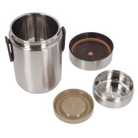 Vacuum Insulated Food Jar 304 Stainless Steel 2000ml 3 Tier Sealed Portable Food Container Lunch Box For Soup Office Outdoor (Option: Default)