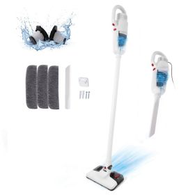 Lightweight Stick Vacuum Cleaner, Unique Vacuum and Mop Combo - 3 Dust Filters/Microfiber Pads,Corded Stick Vacuums & Electric Brooms - 400W 12Kp (Option: White)